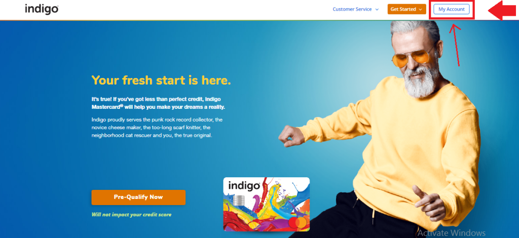 Activate Your Indigo Credit Card Online